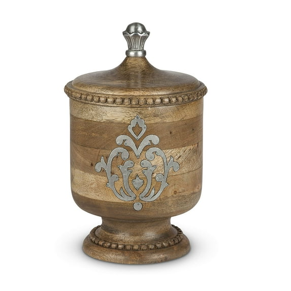 Wood and Metal Inlay Small Heritage Collection Canister