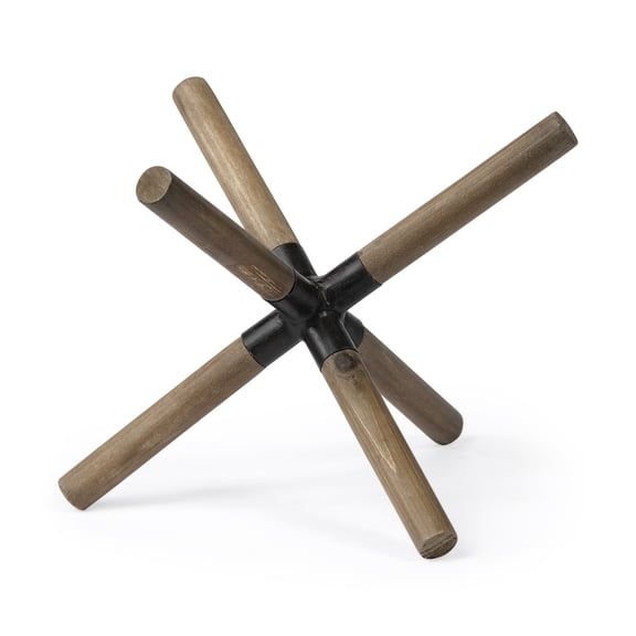 Wood and Metal Jack Shaped Dcor Piece