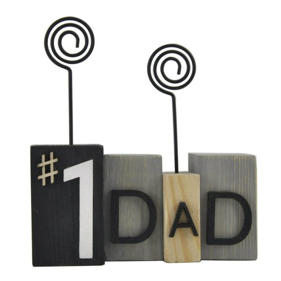 Wood and Metal No.1 Dad Photo Frame Holder - Multicolored