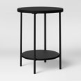 thumbnail image 1 of Wood and Metal Round End Table Black, 1 of 4