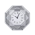 thumbnail image 1 of Wood and Mirror Wall Clock with Octagonal Silhouette, Clear, 1 of 5