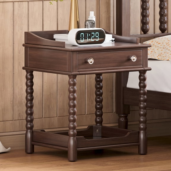 Wood and metal combination - Discreet storage with drawer - Bedside decor - Blend with different styles