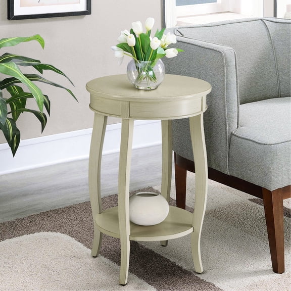 Wood construction - Round table for versatile use - Living area - Enhances decor style