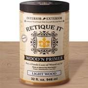 Retique It Woodn Primer - Paint it then stain it - Stainable Wood Fiber Paint Light Wood, Large