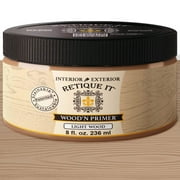 Retique It Wood'n Primer - Paint it then stain it - Stainable Wood Fiber Paint (Light Wood, Small)