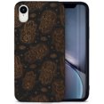 thumbnail image 1 of Wood phone case for iPhone XR compatible protective cell phone cover shockproof slim fit laser engraved Hamsa Overload design Black wood case for Men & Women by CaseYard, 1 of 7