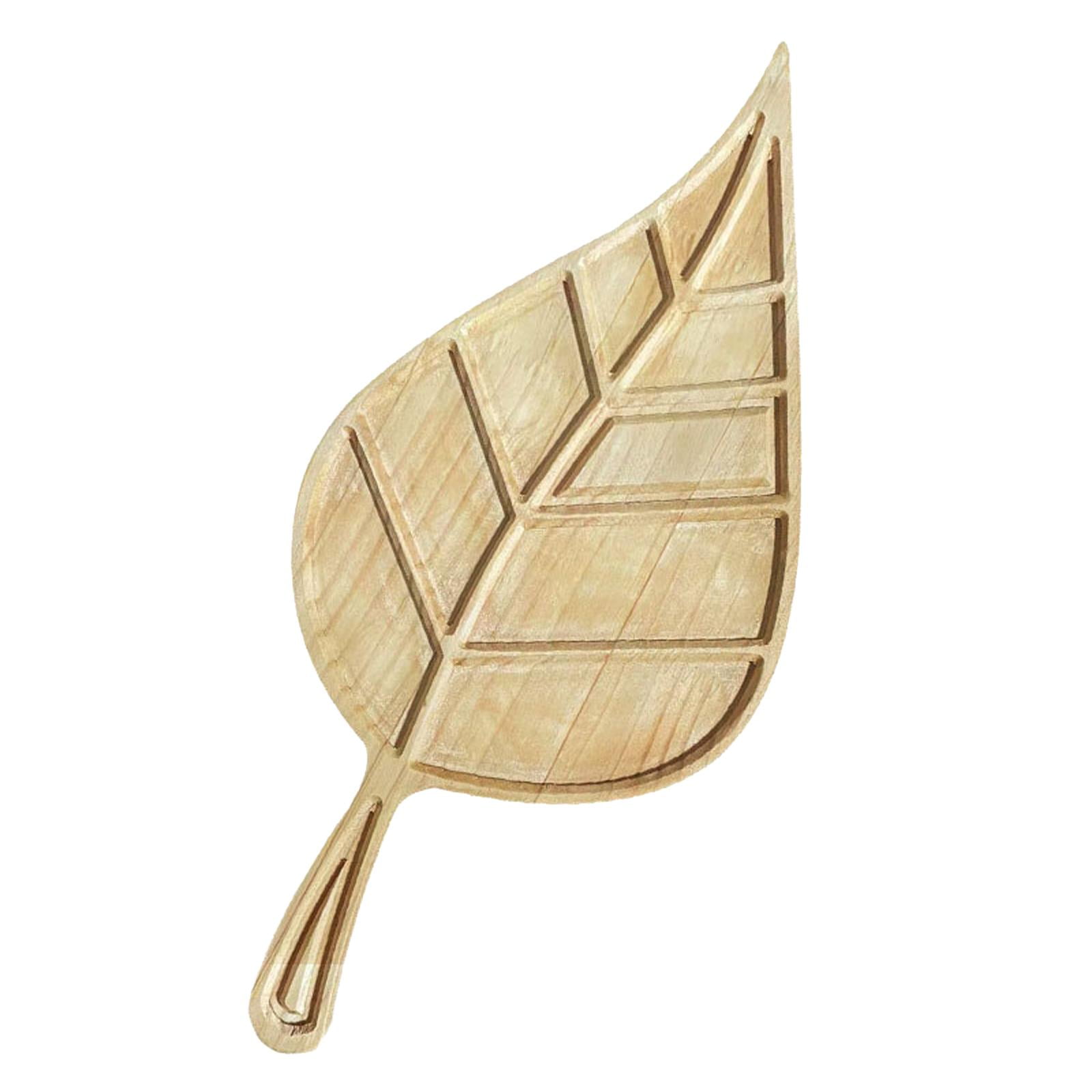 Wood snacks plates Serving Tray Sushi Bread Meat Seafood Cheese Board Serving Plate Leaf Platter for Afternoon Tea Coffee Table Home Party