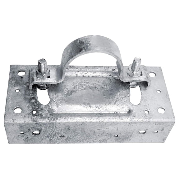 Wood to Round Steel Fence Post Adapter - Galvanized Steel Clamp, Adjustable, Rust Resistant