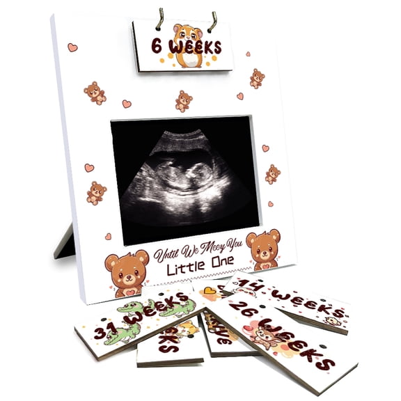 Wood with Clear Glass Window Photo Frames Table Top Picture Frames for Arts and Crafts DIY Countdown to Birth Painting Projects 196x151x13mm