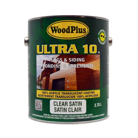 WoodPlus Ultra 10 Exterior Acrylic Translucent Wood Finish 1 Gallon #450 Dark Walnut