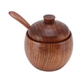 thumbnail image 1 of WoodSalt Box, Simple Design Food Grade Wooden Salt Cellar With Spoon Lid For Sauces Vinegar Peppers, 1 of 8