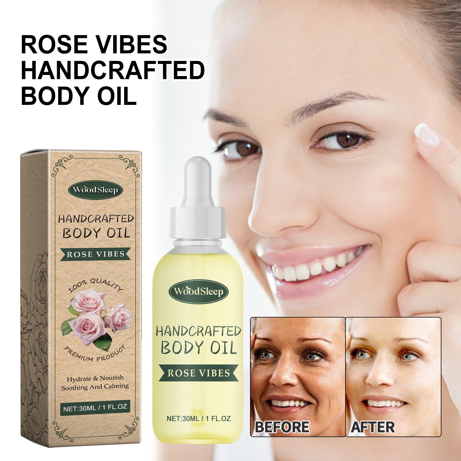 WoodSleep Rose Vibes Handcrafted Body Oil, Deeply Clean Haun White ...