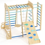 Buballino Climb and Slide Jungle Gym, Wooden, Toddler Playset, Indoor