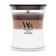 WoodWick 9.7 oz Medium Hourglass Trilogy Scented Candle, Sheer Cashmere, Multi-Color
