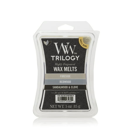 WoodWick Candle Warm Wood Trilogy 3 oz, Wax Melts