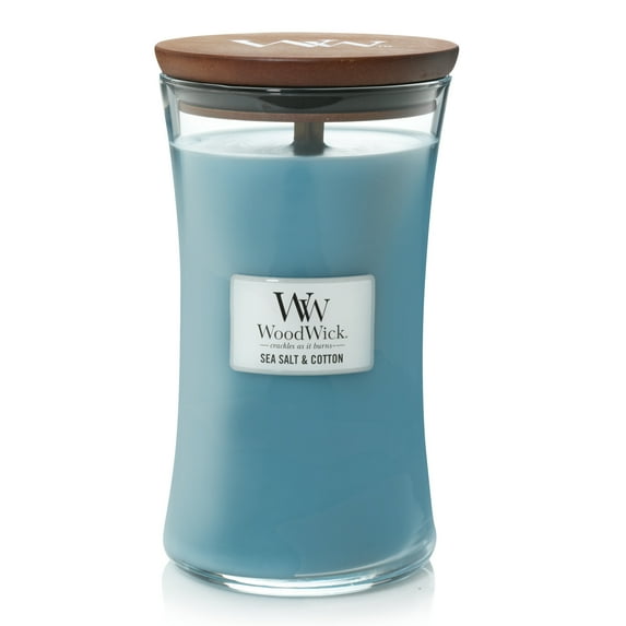 WoodWick Candles Large Hourglass Candle, Sea Salt & Cotton
