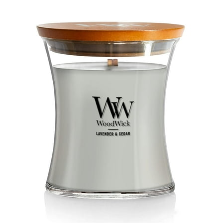 WoodWick Medium Hourglass Scented Candle, Lavender & Cedar, 9.7 oz