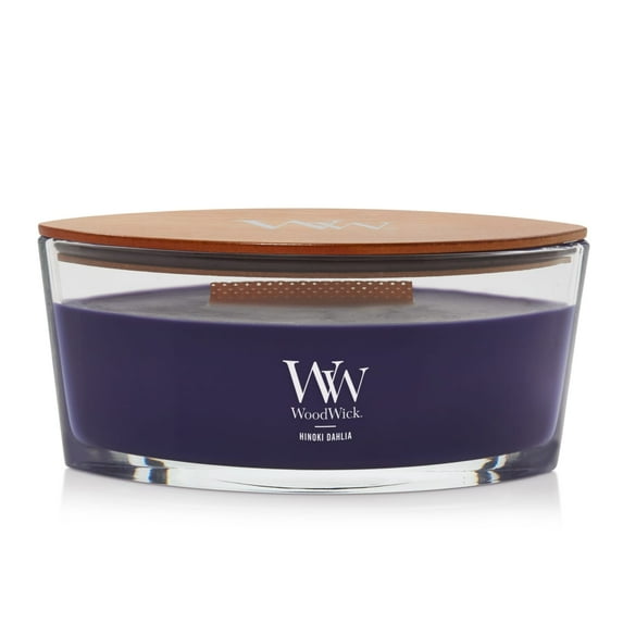 WoodWick Hinoki Dahlia Scented Ellipse Candle, Crackles as it Burns, Up to 50 hrs burn time, Great for Gifting, 16oz