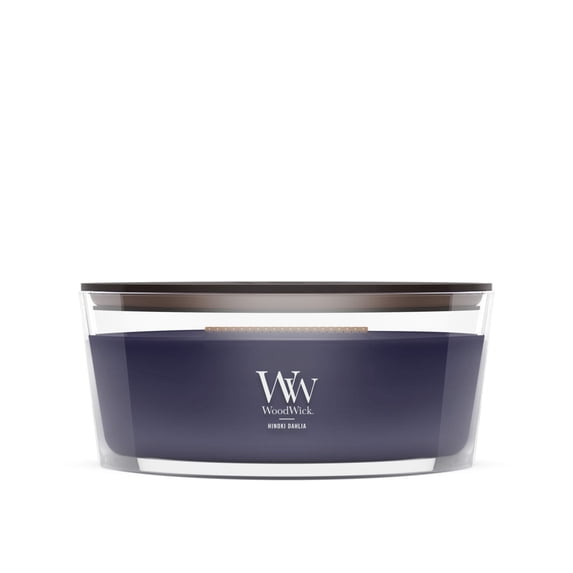 WoodWick Hinoki Dahlia Scented Ellipse Candle, Crackles as it Burns, Up to 50 hrs burn time, Great for Gifting, 16oz