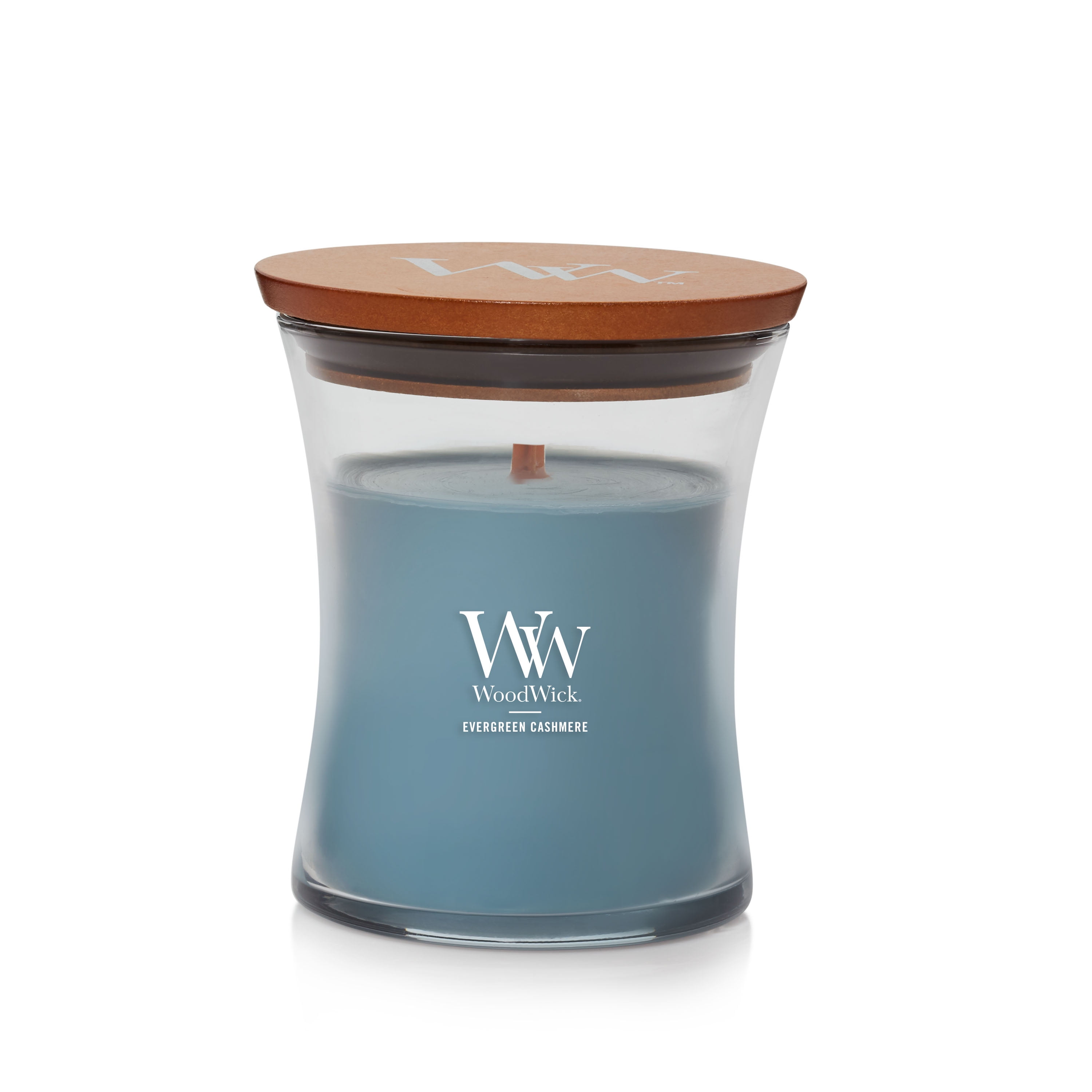 WoodWick Evergreen Cashmere Medium Hourglass Candle