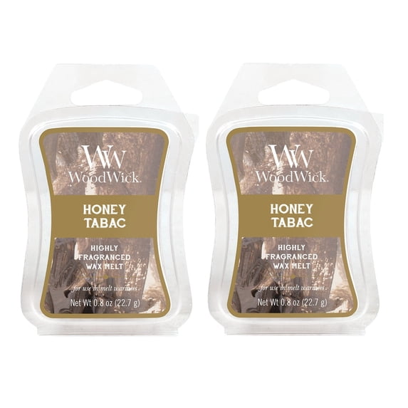 WoodWick Honey Tabac Artisan Hourglass Highly Fragranced Mini Wax Melt (Pack of 2)
