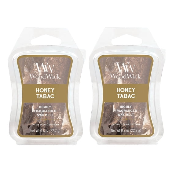 WoodWick Honey Tabac Artisan Hourglass Highly Fragranced Mini Wax Melt (Pack of 2)