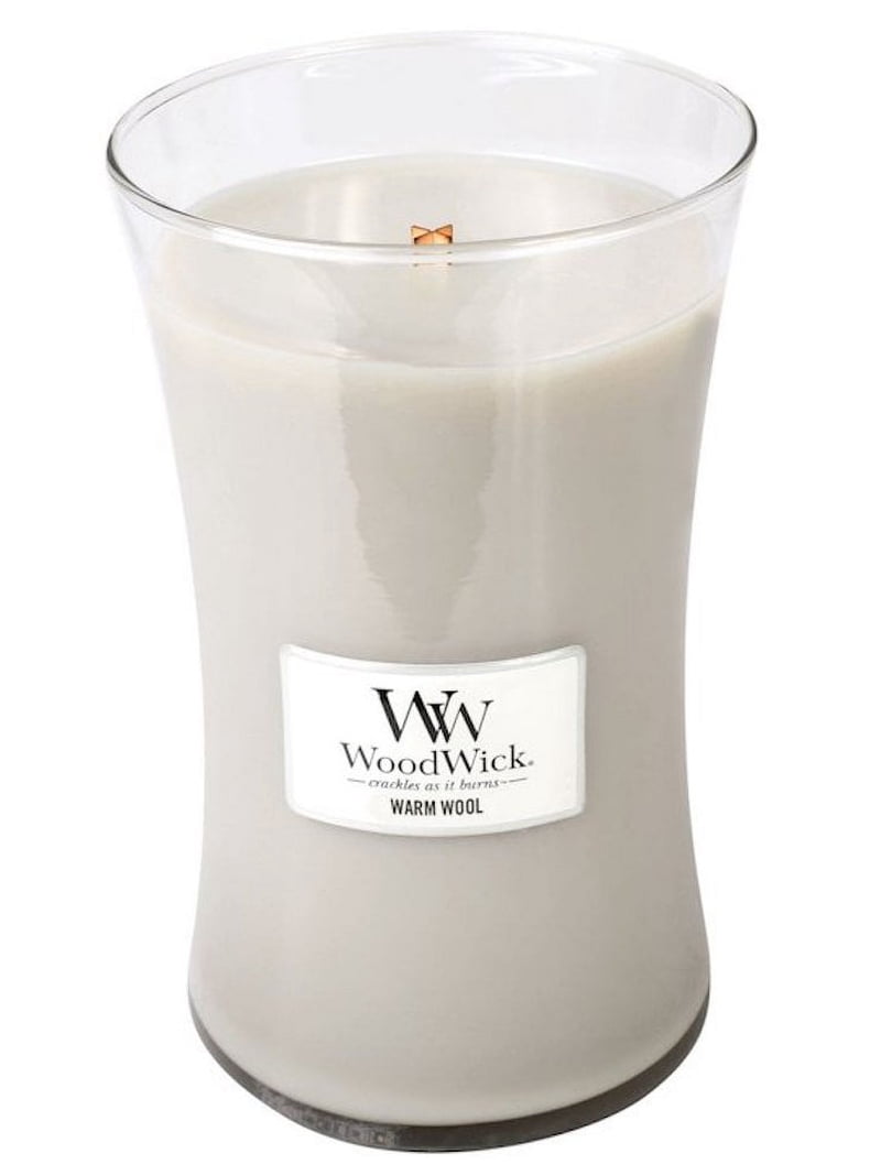 WoodWick - Warm Wool Large Crackling Candle, Burning for 180 Hours