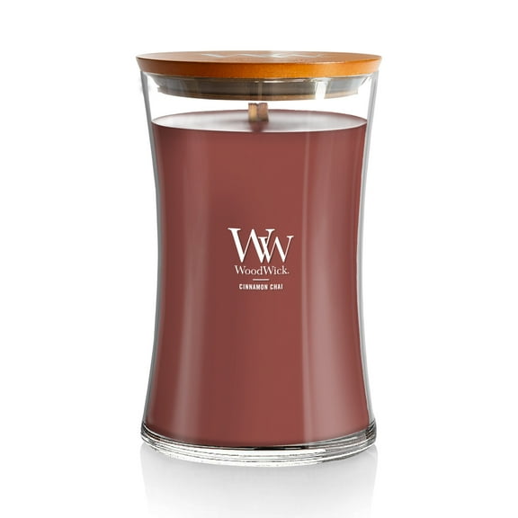 Woodwick Large Hourglass Candle, Cinnamon Chai, 21.5 oz