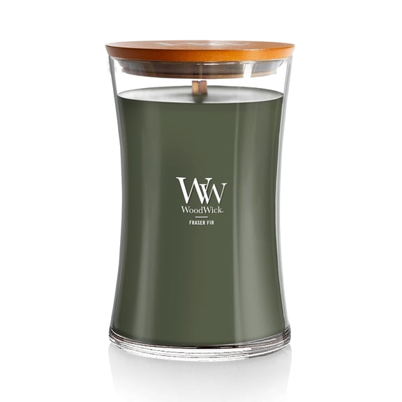 WoodWick Large Hourglass Scented Candle, Crackles as it Burns, Fraser Fir, 21.5 oz