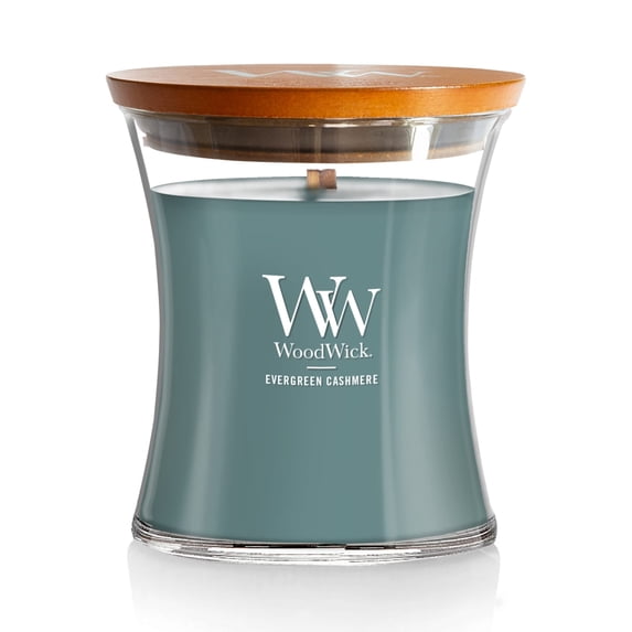 WoodWick Evergreen Cashmere Medium Hourglass Candle