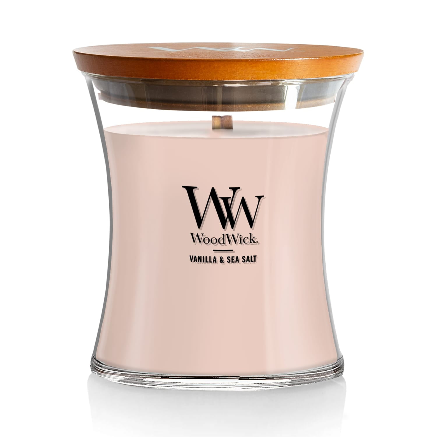 WoodWick Medium Hourglass Scented Candle, Vanilla & Sea Salt, 9.7 oz