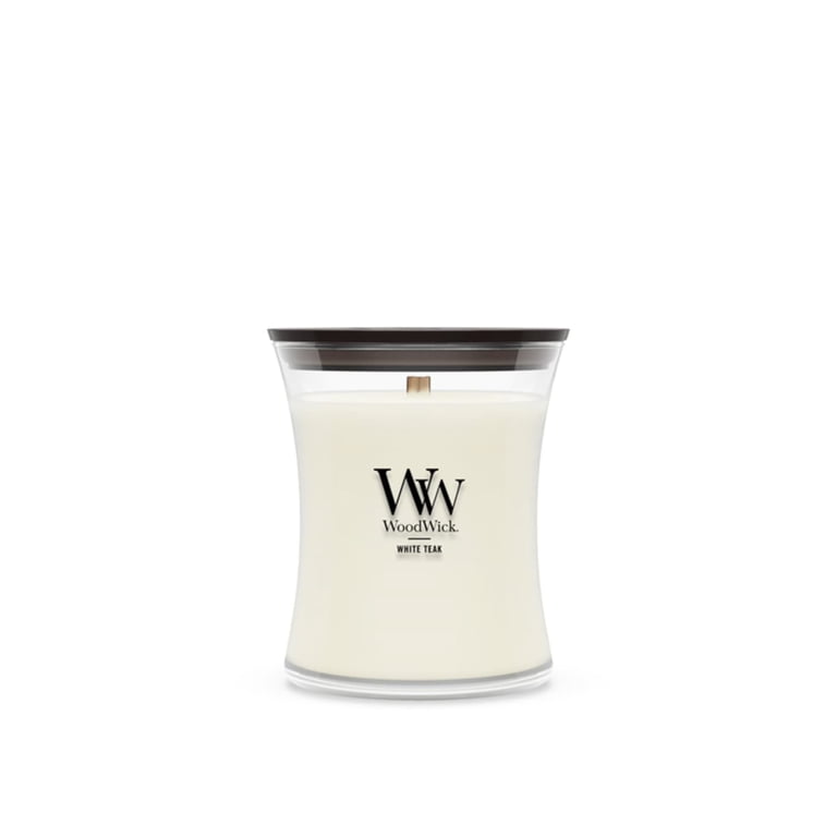 WoodWick アロマキャンドル White Teak Woodwick, Scented Candle, 9.7 oz, White Teak, Hourglass Style