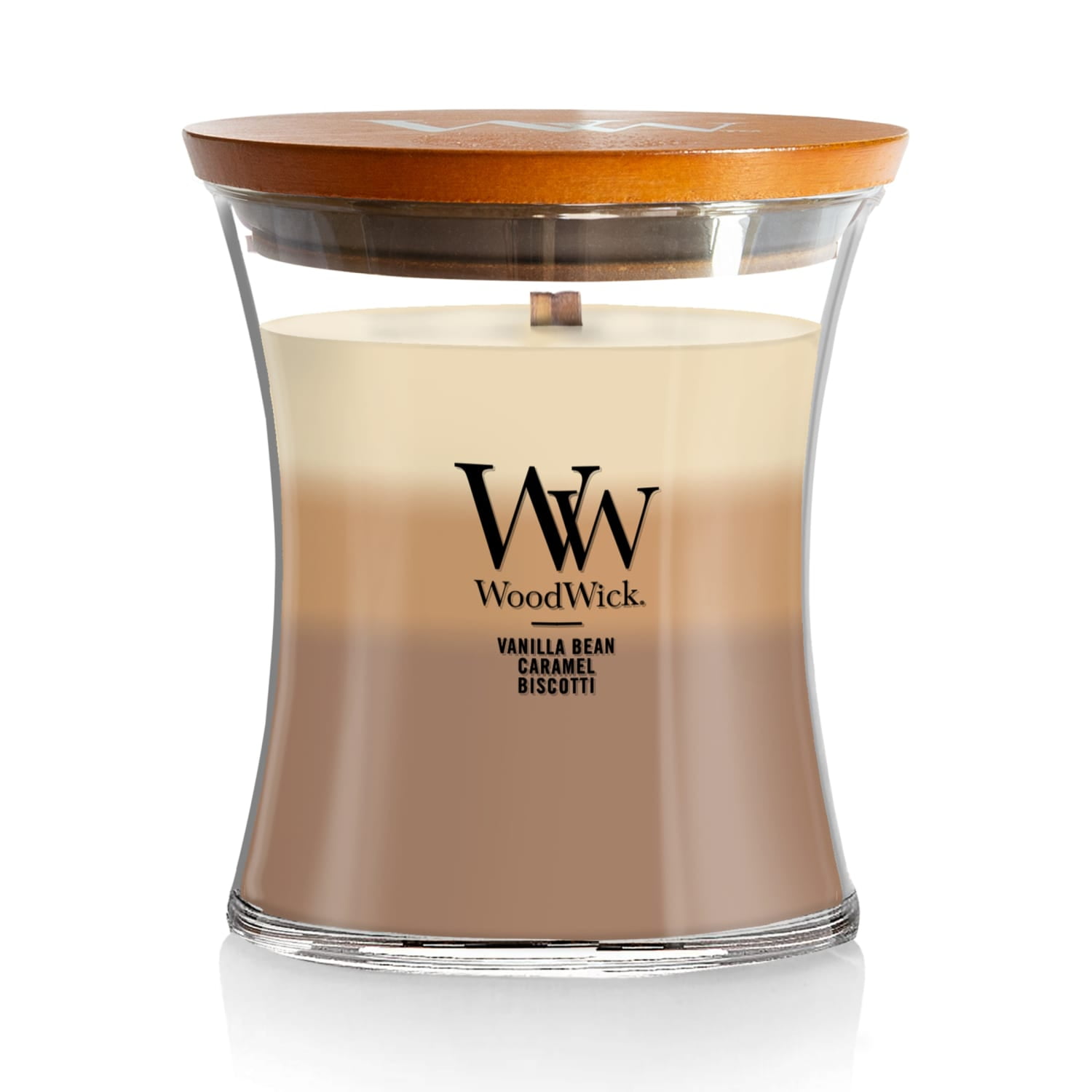 WoodWick Medium Hourglass Trilogy Scented Candle, Café Sweets, 9.7 oz