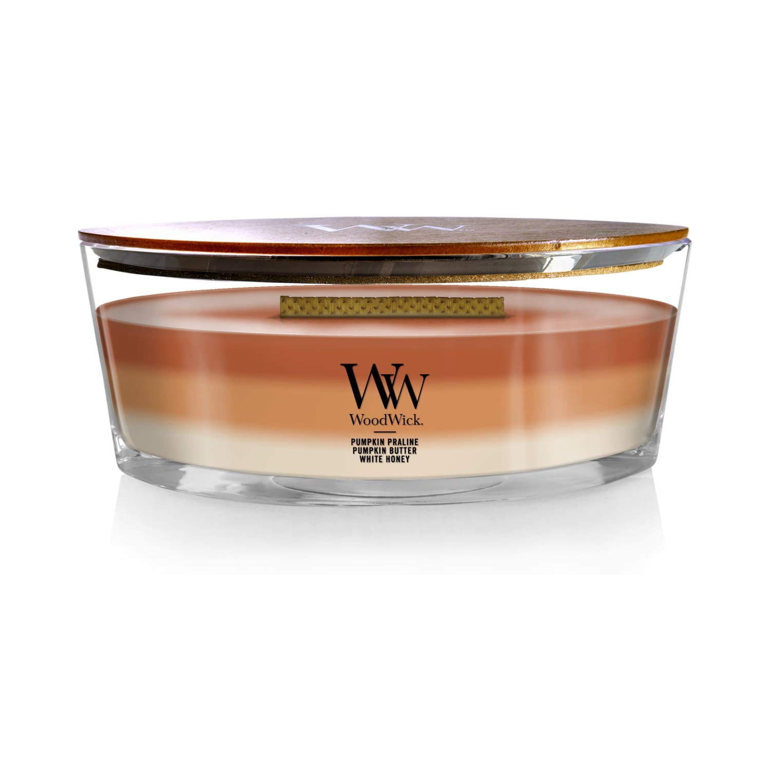 WoodWick Pumpkin Gourmand Scented Ellipse Candle, Crackles as it burns, Up to 50 hrs burn time, Perfect for gifting or home décor, 21oz