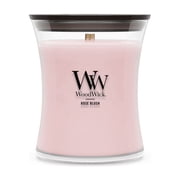 WoodWick 9.7 oz Medium Hourglass Scented Candle, Rose Blush, Pink