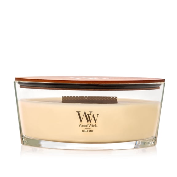 WoodWick Scented Ellipse Candle, Crackles as it Burns, Solar Haze, 16oz