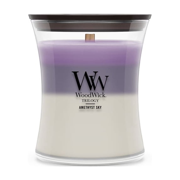 WoodWick Amethyst Sky Medium Hourglass Trilogy Candle