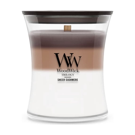 WoodWick Trilogy Sheer Cashmere Medium Hourglass Candle