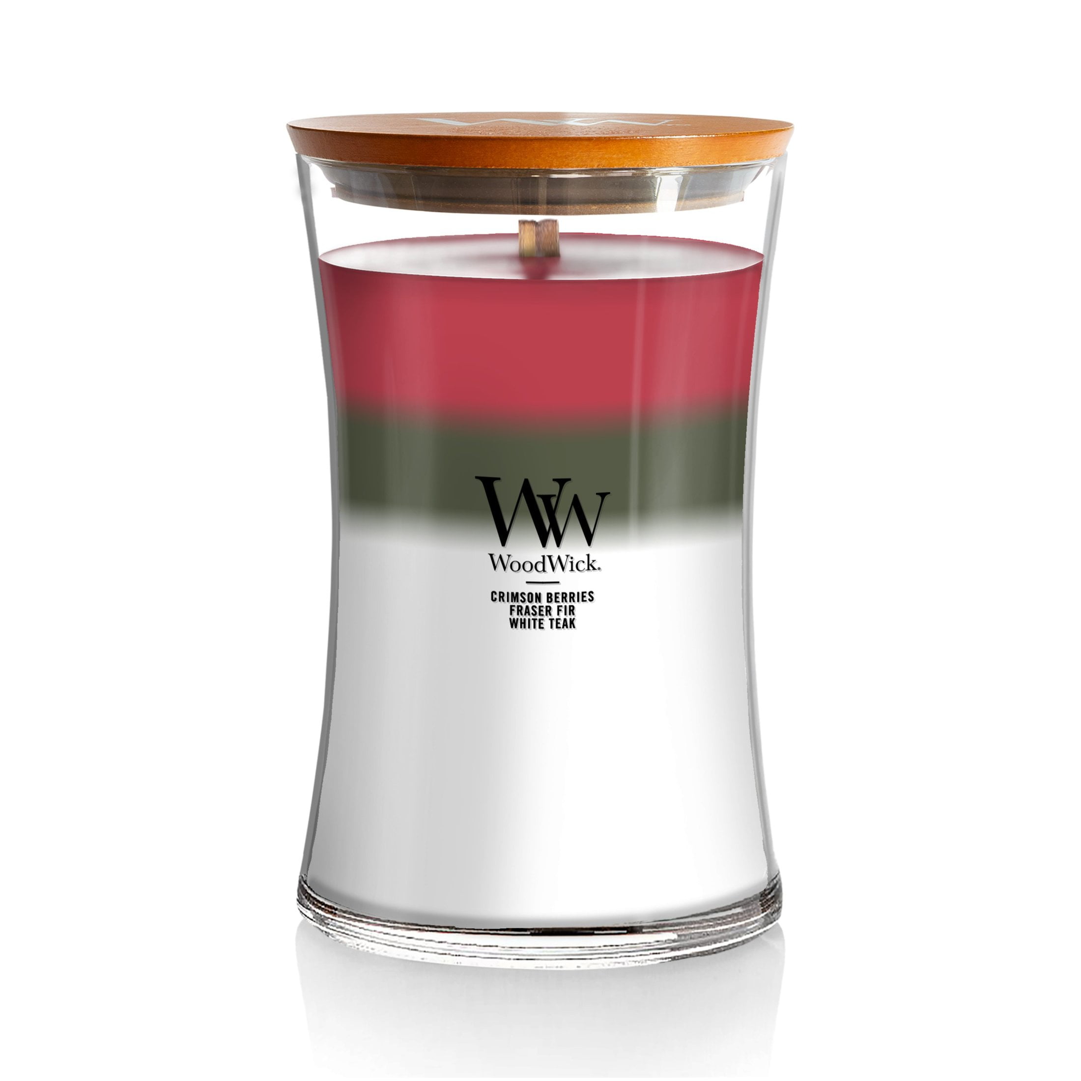 Large White and Red Soy Winter Scented Candle Jar