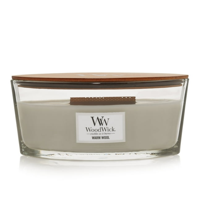 WoodWick Warm Wool Ellipse Candle with Fireside Soy Wood Smelling
