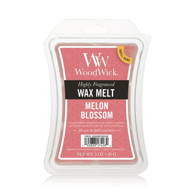 WoodWick Wax Melts, Melon Blossom, 1 Pack of 6, 3 oz