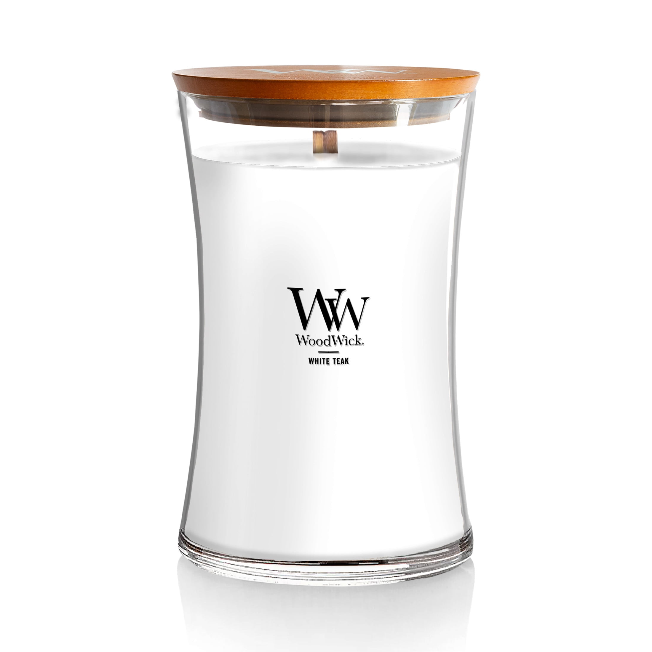 Large White Teak Soy Scented Jar Candle