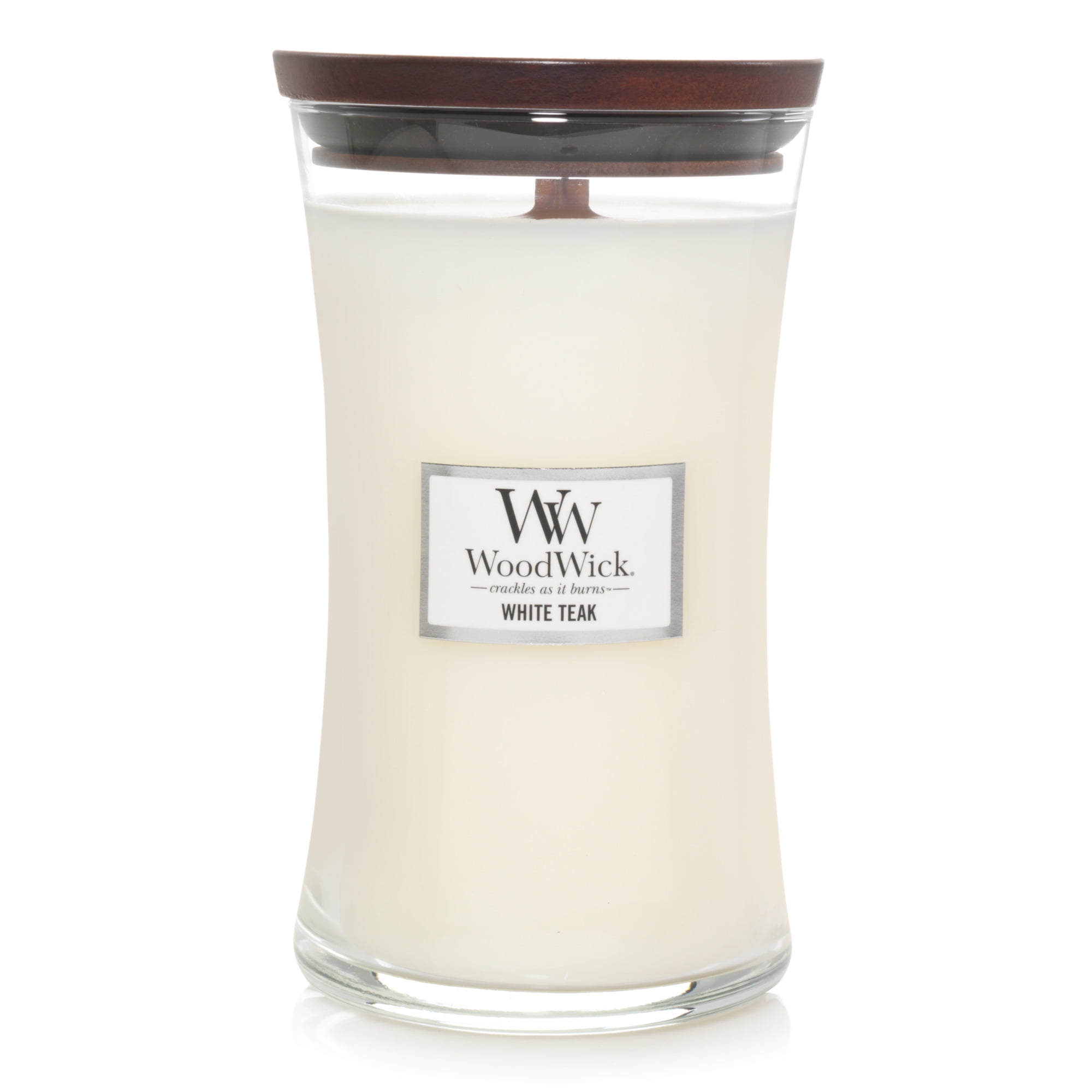 White Teak WoodWick® Large Hourglass Candle - Large Hourglass
