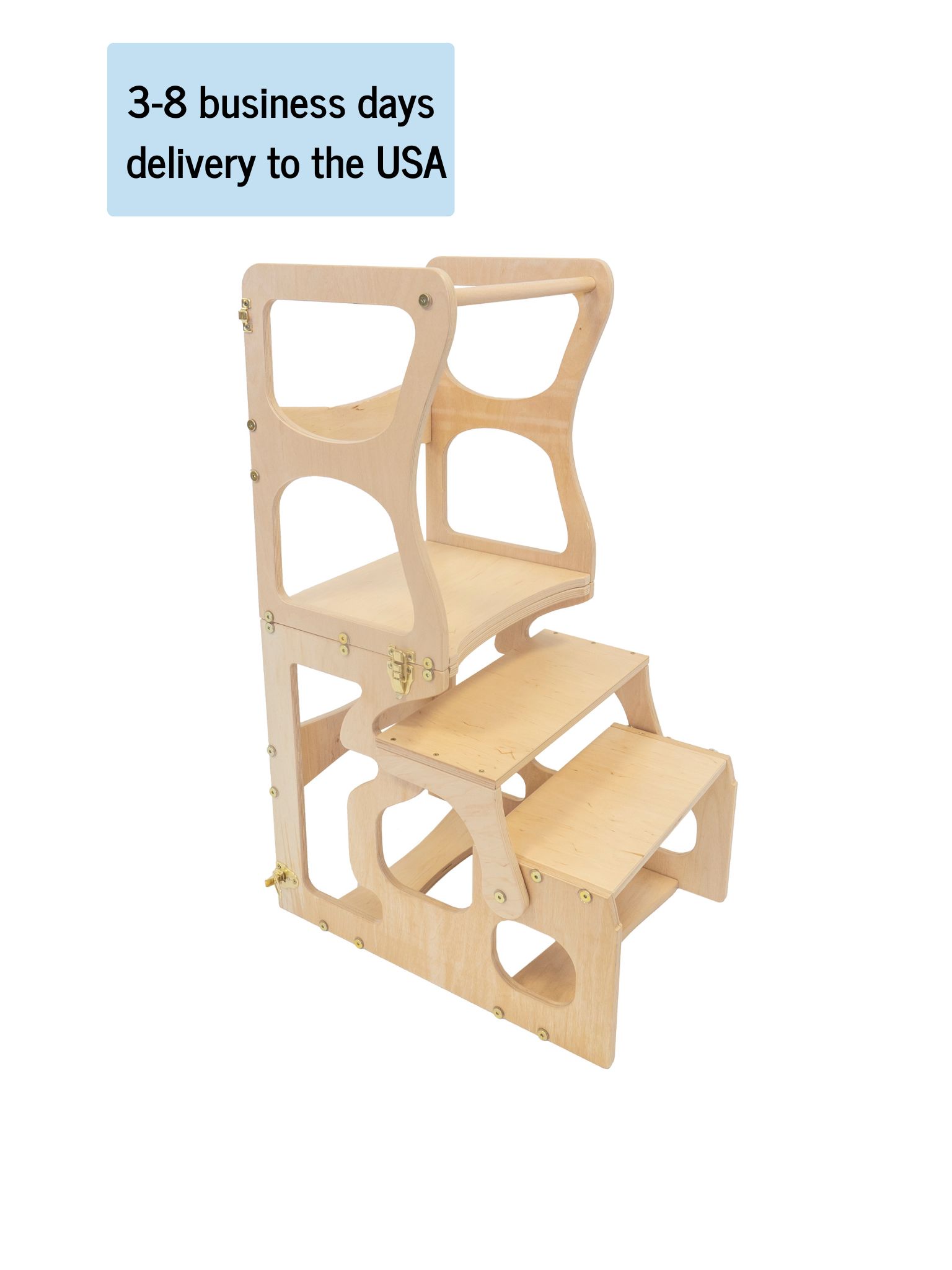Woodandhearts Transformable 3 Step Helper Tower, Kitchen Stool