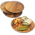 thumbnail image 1 of Woodard & Charles 11" Round Acacia Wood Serving Plates Set of 4, for Charcuterie, Sandwiches, & More, 1 of 6