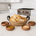 thumbnail image 1 of Woodard & Charles Large Round Serving Tray and 4 Acacia Wood Bowls, 5 Piece Serving Set, 1 of 7