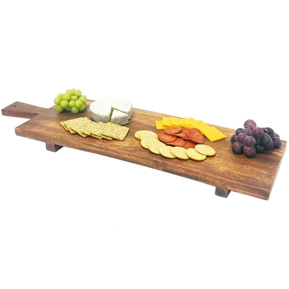 Woodard & Charles Acacia Wood 29" Extra Large Platformed Serving Paddle Board Tray