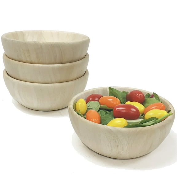 Woodard & Charles Whitewash Individual Salad Serving Bowls - Set of 4