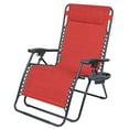 thumbnail image 1 of Woodard Outdoor Zero Gravity Steel Chair With Cupholders, Deep Red, 1 of 6