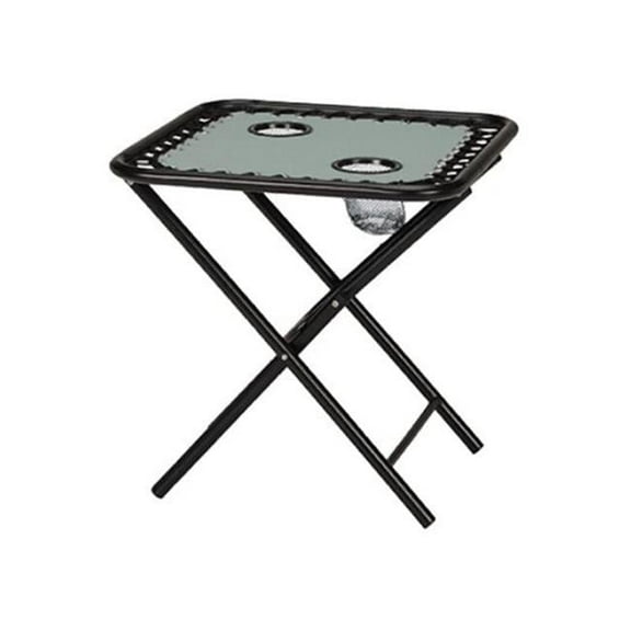 Woodard 270116 Sunny Isles Folding Side Table with 2 Cup Holders for Zero Gravity Chair, Seafoam Green